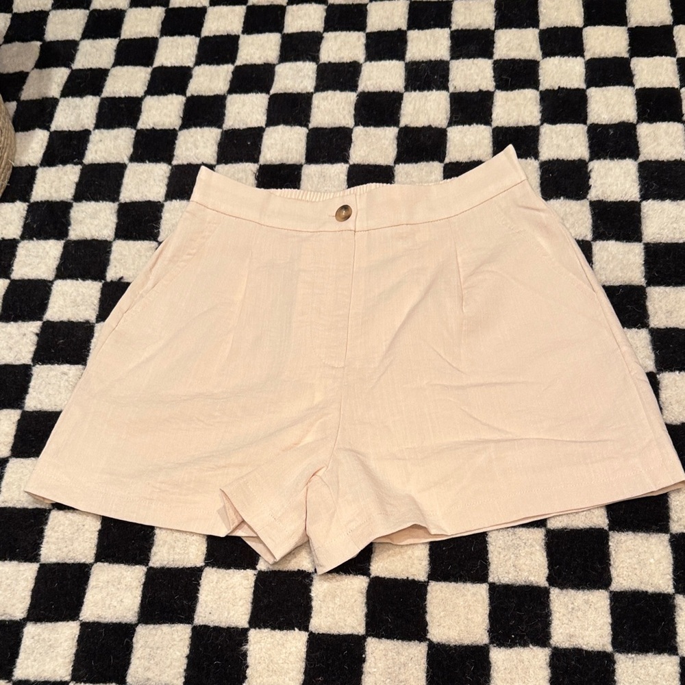 Women's Cream high waisted trouser Shorts